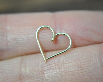 14k Gold Filled Tiny Heart Hoop Piercing/Daith piercing/Daith Earring/Helix Heart Hoop/Helix Heart Earring/gold heart/cartilage heart