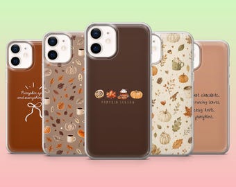 Kürbiszeit-Hülle „Autumn Latte“ für iPhone 17 Air, 17 Pro, 16e, 15, Samsung S26, S25, S24 Ultra, S23 FE, S22, A16, Pixel 10 Pro XL, 9A