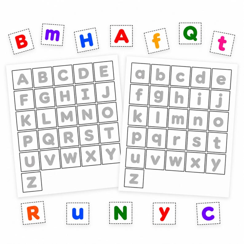 Matching Alphabet Activity Cut and Paste , Uppercase Lowercase Letters ...