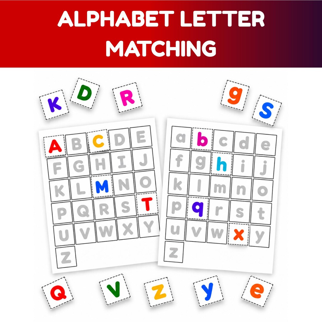 Matching Alphabet Activity Cut and Paste , Uppercase Lowercase Letters ...