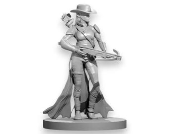 Elf Ranger Miniature, Unpainted 8K Resin Crossbow Archer