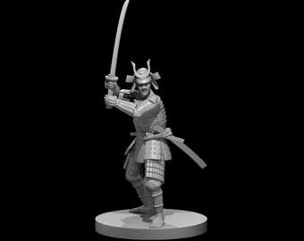 Samurai Miniature - Unprimed Resin Figurine for Tabletop RPGs, 28mm/32mm
