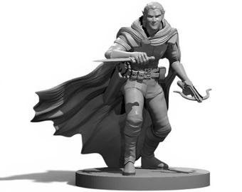 Dnd Elf Rogue Miniature, 28mm & 32mm Unpainted Fantasy Figure