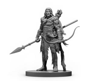 Epic Ranger Miniature Figure, High Detail 3D Printed Model in 28mm & 32mm