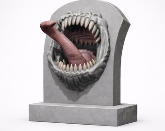 Tombstone Mimic Miniature | Resin DnD Mini | Tabletop RPG Monster Prop | Dungeons and Dragons | Pathfinder Gift | 28mm Fantasy Figure