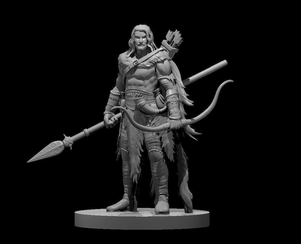 Ranger Archer Hero Miniature 28mm 32mm High Detail Resin Figure ...