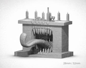 Fireplace Mimic Mini, 3D Printed Terrain Piece in Resin