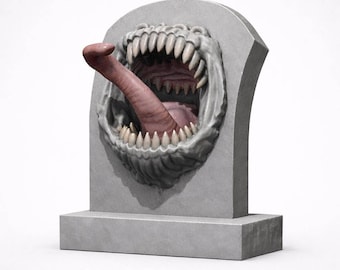 Tombstone Mimic Miniature, 28mm Horror Figure for D&D