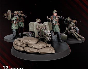 Grimdark Miniatures Doomsday Heavy Fire Support Squad, 28mm Unpainted Resin Wargame Models