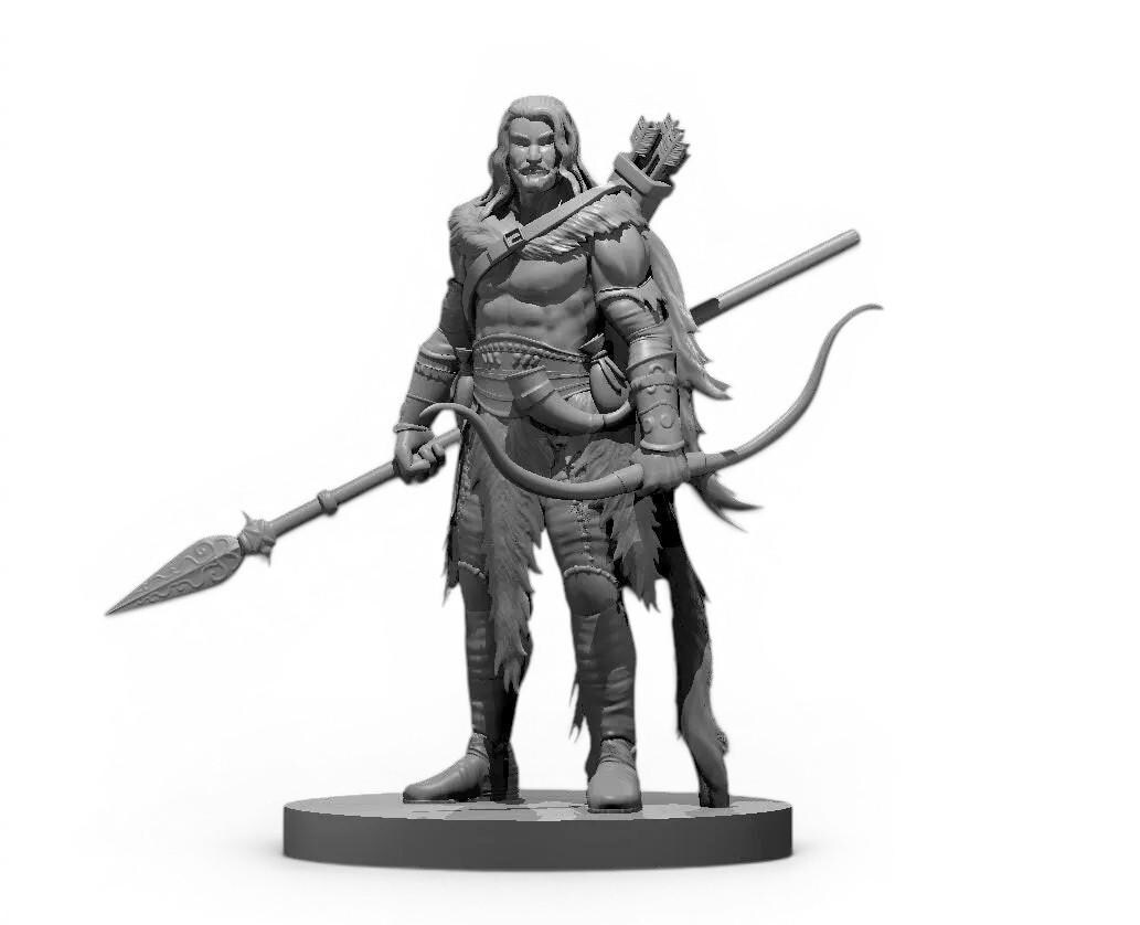 Ranger Archer Hero Miniature 28mm 32mm High Detail Resin Figure ...