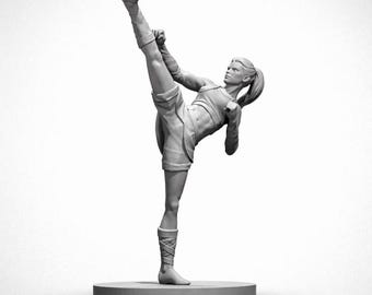 Half Elf Miniature Female Monk, 3D Printed Resin Figure for Tabletop RPGs