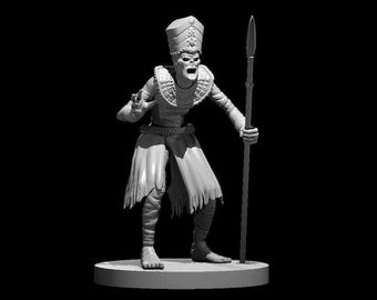 Mummy Lord Miniature, Unpainted DnD Figurine with Detailed Sculpting