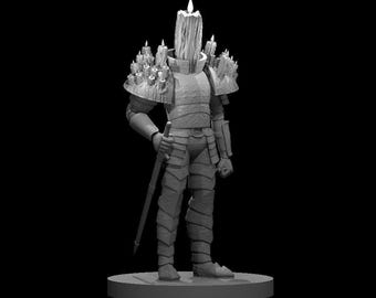 Candle Golem Miniature, 8K Printed DnD Wax Figure for RPG Games