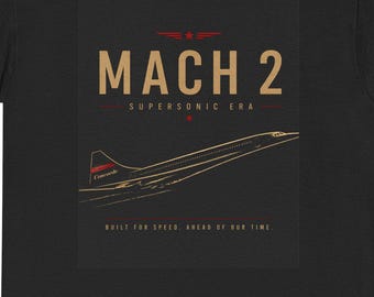 T-shirt Concorde Mach 2 – Maglietta minimalista per l'aviazione supersonica, grafica vintage di un aereo, progettata per la velocità, regalo per piloti, maglietta per gli amanti degli aerei