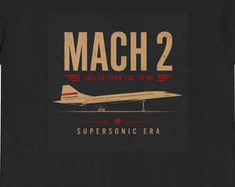 T-shirt Concorde Mach 2 – Maglietta da aviazione supersonica, più veloce di quanto pensi, grafica di aereo vintage, regalo per piloti, maglietta per amanti degli aerei