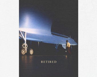 Maglietta regalo per il pensionamento del Concorde / Maglietta per aviatori in pensione / Maglietta con grafica di aerei vintage / Regalo per pilota / Regalo di pensionamento minimalista