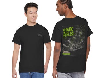Static Fields™ Transmission Tee | Neon Green Pylon Graphic | Alternative Streetwear | Industrial Art Shirt | SF-01