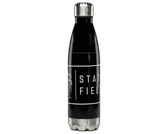Static Fields 005 Stainless Steel Water Bottle | 17oz insulated Black White Logo Pylon