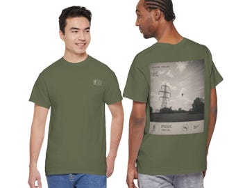 Static Fields™ – The Flying Trolley | The Men Behind the Grid | Premium Industrial Heritage T-Shirt