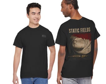 Static Fields™ Spy Inspired Graphic T-Shirt | Vintage Espionage Movie Style | Electricity Pylon Artwork SF-011