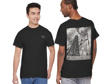 Static Fields™ – The Men Behind the Grid | Industrial Britain Graphic T-Shirt | Lineman Heritage Back Print