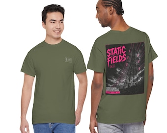 Static Fields™ SF-01 Voltage Pink | Alternative Pylon Graphic Tee | Industrial Streetwear | Album Cover Inspired
