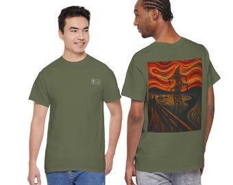 Static Fields Silent Frequency T-Shirt Expressionist Inspired Pylon Artwork Premium Graphic Tee Electric Landscape Gallery Style Design