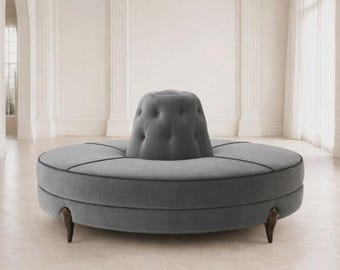 Banco redondo tapizado