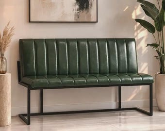 Industrial upholstered bench – Bench with customizable vintage loft-style backrest