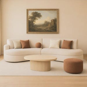 Sofá moderno con formas curvas