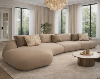 Canapé d’angle design arrondi – fabrication artisanale & sur mesure