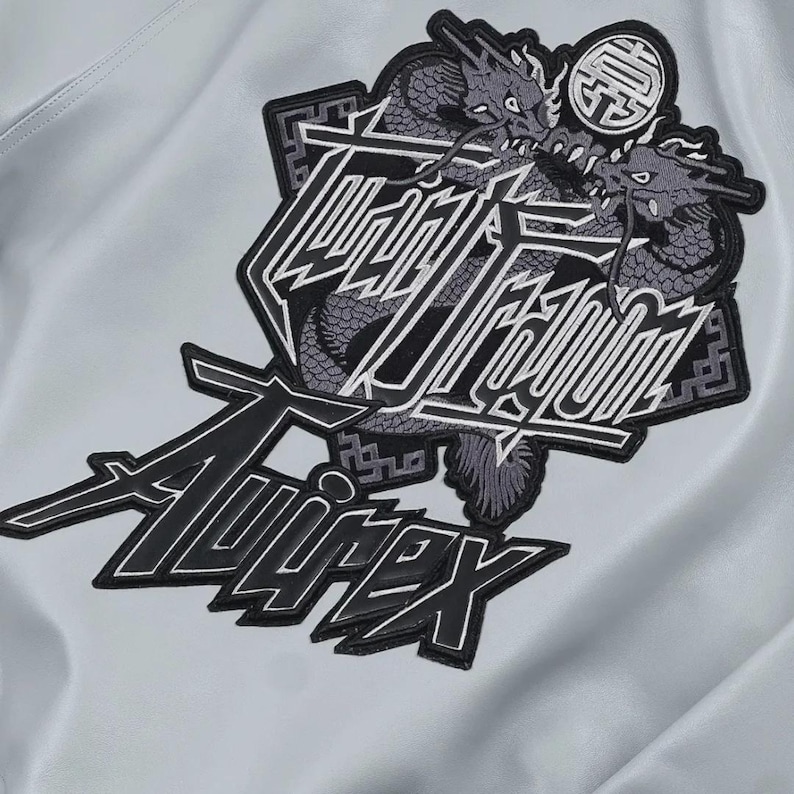 NY Herr Avirex Bomberjacka i Äkta Kohud, Varsity-modell, Twin Dragon - FRI FRAKT bild 3