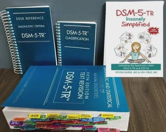 Guía de referencia de escritorio en espiral DSM 5 TR con pestañas de índice / Guía simplificada de clasificación estadounidense