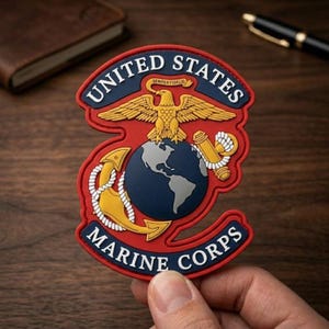 USMC Emblem PVC Patch: United States Marine Corps Logo Tactical Gear Accessory