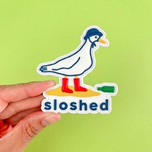 Patch 3D de PVC de Gaivota Bêbada Engraçada, Emblema de Moral de Pássaro Bêbado, Humor Costeiro, Etiqueta de Borracha, Acessório para Mochila e Equipamentos