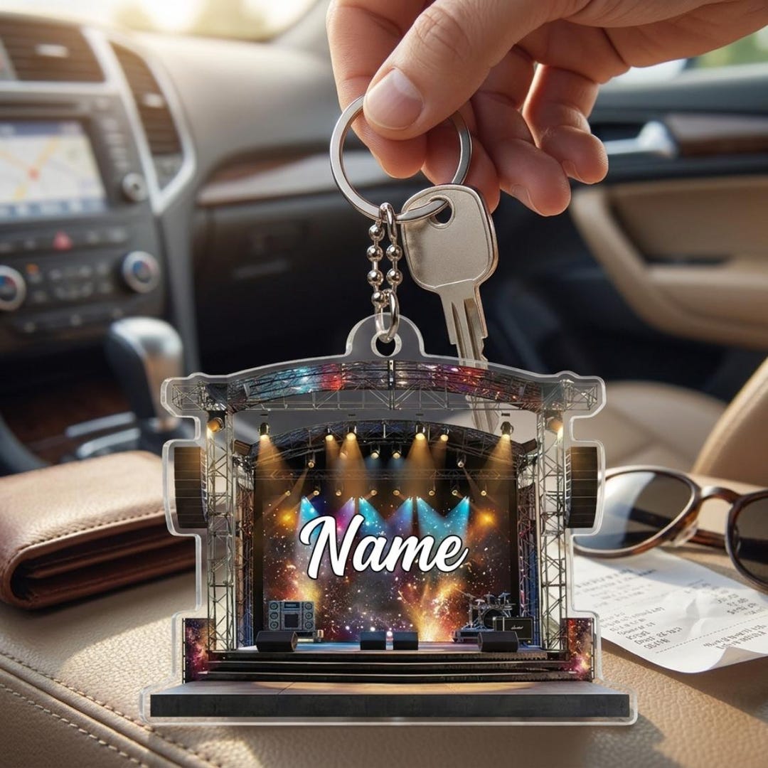 Concert Keychain Personalized Concert Stage Keychain, Custom Music Festival Acrylic ...