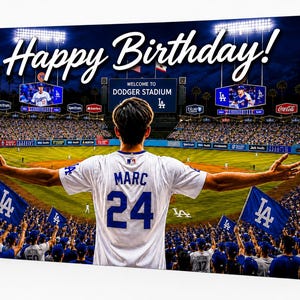 Personalized LA Dodgers MLB Birthday Card | Custom Baseball Fan Gift | Print at Home Digital Download