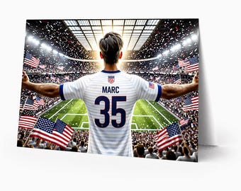 Tarjeta de cumpleaños personalizada de fútbol americano de EE. UU. / Imprime en casa / Descarga digital / Regalo personalizado para niños, jóvenes y hombres aficionados (Tarjeta de fútbol personalizada)