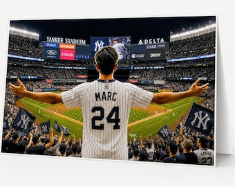 d'anniversaire personnalisée MLB des Yankees de New York | Cadeau personnalisé pour fan de baseball | Impression à domicile en téléchargement numérique