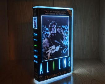 Aliens 1986 Upcycled VHS Case Display Light