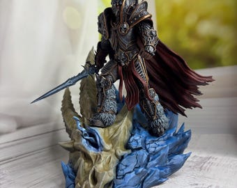 Frozen Dark King Figure | Premium 3D Printed & Hand Painted Fantasy Warrior Statue | Epic Collectible Decor