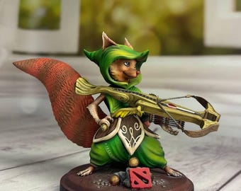 Forest Archer Squirrel Miniature | Hand Painted Resin Figure | Fantasy Ranger | Cute Archer Figurine | Tabletop Mini | Collector Gift