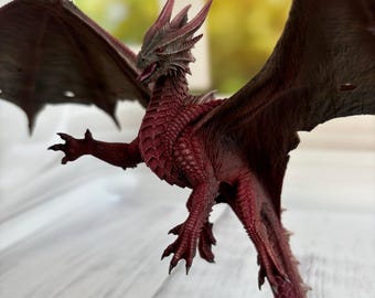 Red Dragon Figurine | Premium 3D Printed & Hand Painted Fantasy Dragon Statue | Collectible Decor Gift