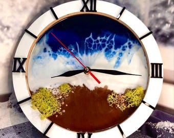 Epoxy Resin & Wood Wall Clock | Handmade Wooden Clock | Modern Home Decor | Unique Housewarming Gift | Artisan Wall Art