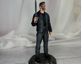 Terminator Inspired Figure – Hand Painted 3D Printed Statue – Sci-Fi Cyborg Collectible – Fan Art