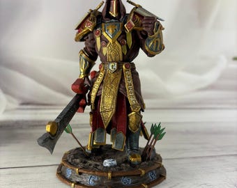 Paladin in Judgement Armor Figure – Hand Painted 3D Printed Statue – Fantasy Knight Collectible – FanArt
