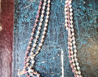 Moschino collana grani cristallo rosario tre fili.  Anni 80. Made in Italy