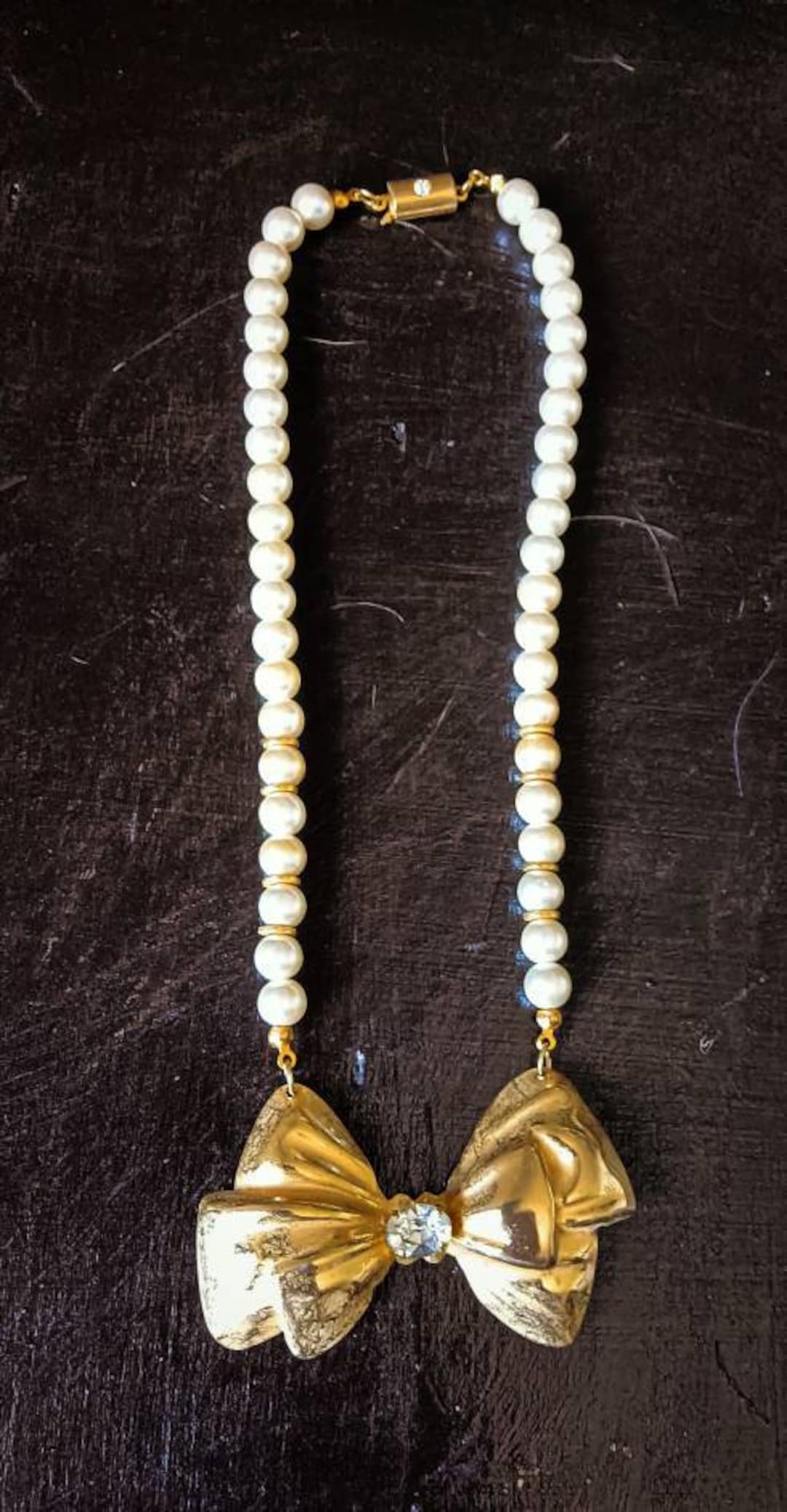 Spilla Fiore Rosa Con Perle E Fiocco - Accessorio Vintage Donna Per Occasioni Speciali