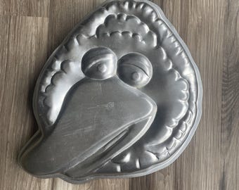 Vintage Wilton Big Bird taartvorm 1977 Sesamstraat Muppets aluminium 502-7407