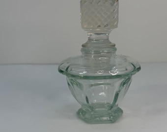 Vintage Avon Clear Glass Perfume Bottle with Textured Stopper Collectible Vanity